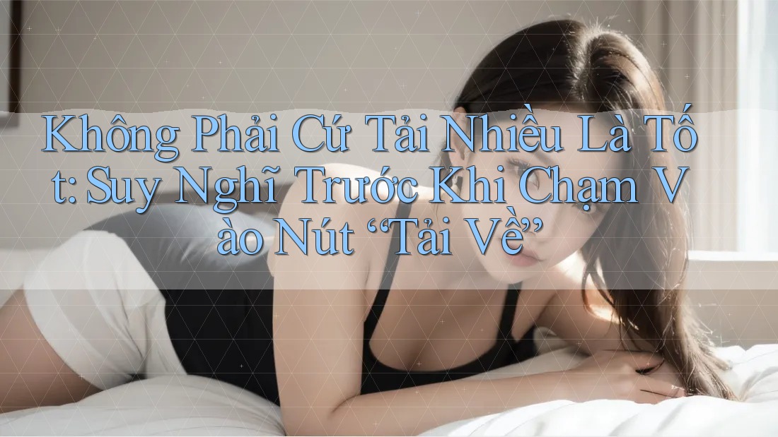 Không Phải Cứ Tải Nhiều Là Tốt: Suy Nghĩ Trước Khi Chạm Vào Nút “Tải Về” Không Phải Cứ Tải Nhiều Là Tốt: Suy Nghĩ Trước Khi Chạm Vào Nút “Tải Về”